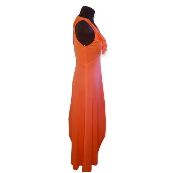 Host pick! Patricia Fair dress maxi low v-neck, sleeveless, coral, size p 13. - Picture 5 of 11